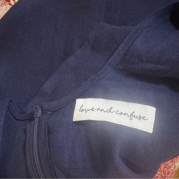 Love‎ and Confuse Aurora Linen Jumpsuit Navy - Picture 9 of 10